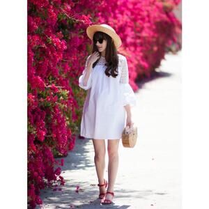 Who What Wear Crochet Lace Ruffle Sleeve Sheath Dress
